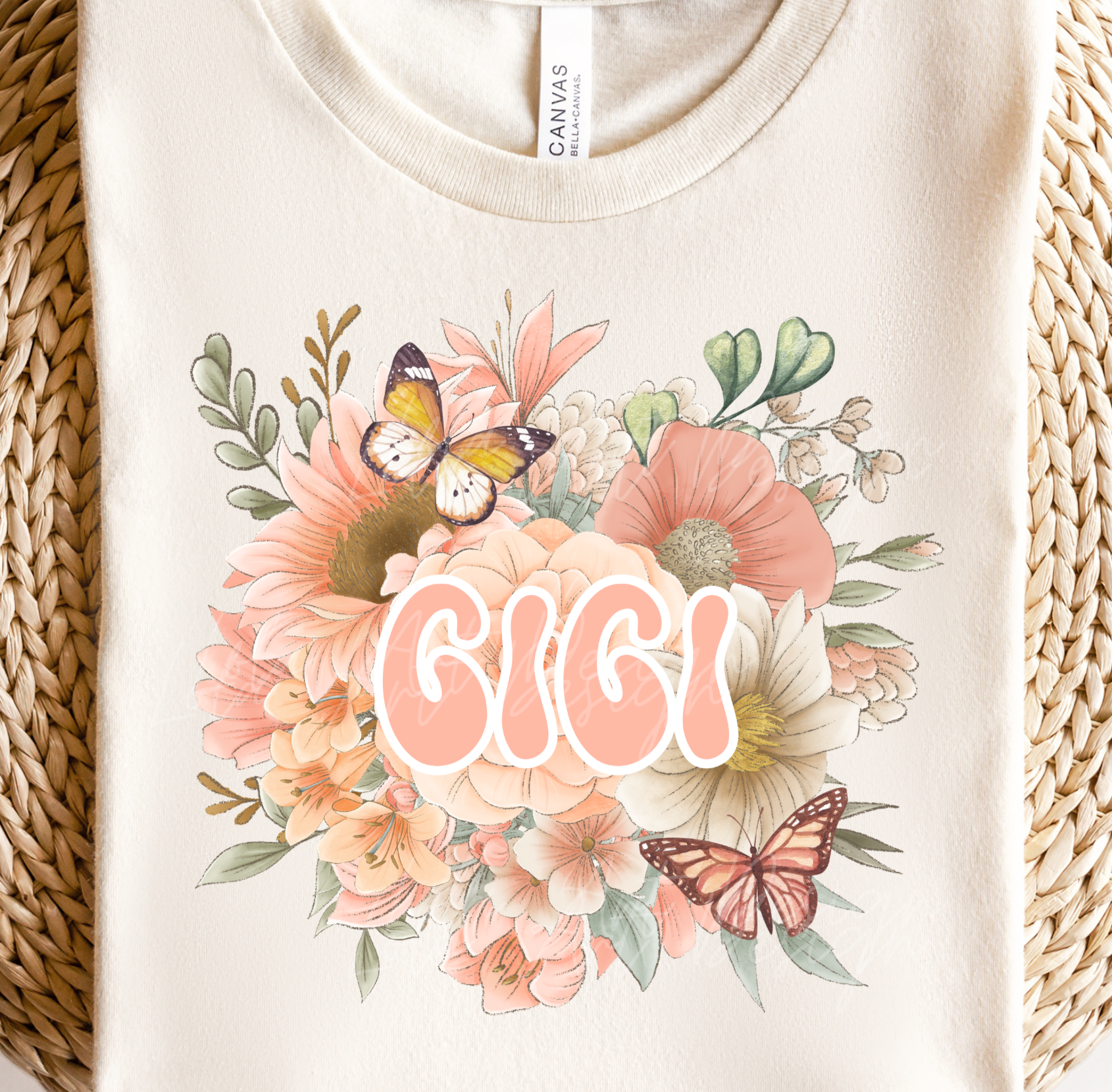 Floral GiGi PNG Sublimation, Floral bouquet Grandma sublimation png