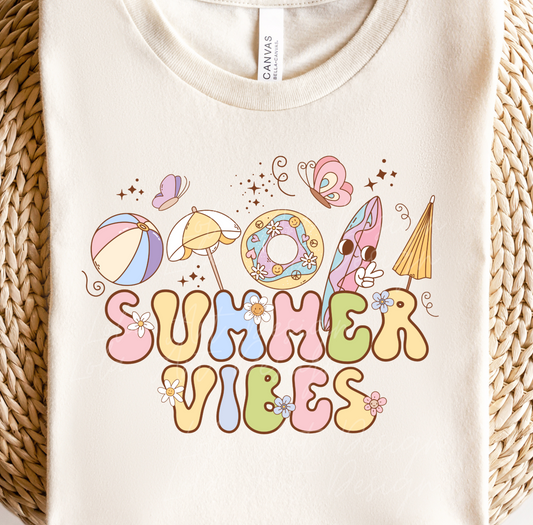 Summer Vibes PNG file for sublimation, Retro Groovy Pastel Summer Sublimation Png Download