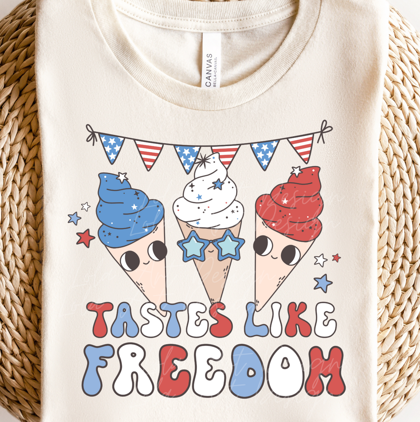 Tastes Like Freedom PNG, 4th Of July PNG Sublimation, Patriotic Ice Cream USA Shirt Design Png