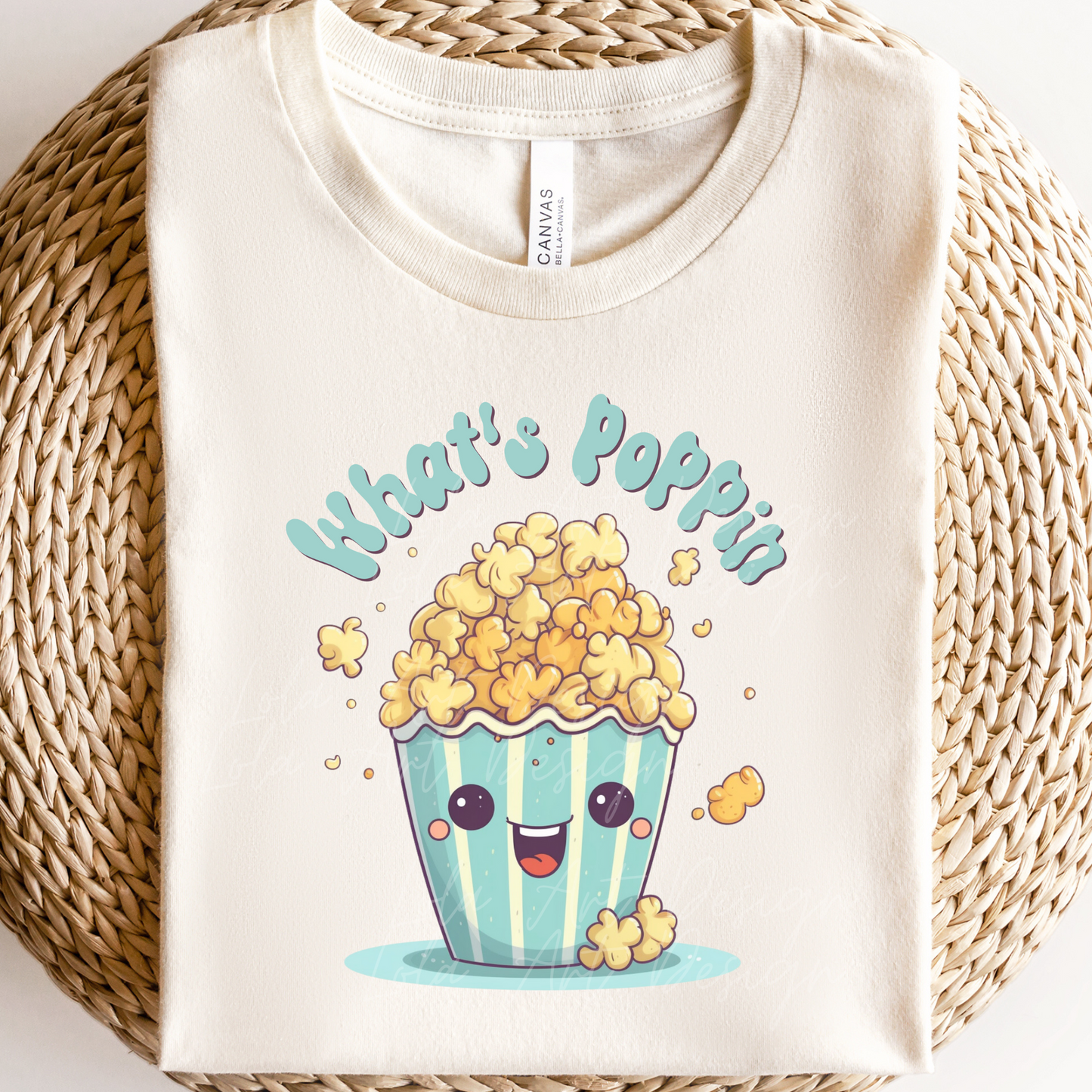 What's Poppin PNG file for sublimation, Retro Popcorn Kawaii Sublimation PNG