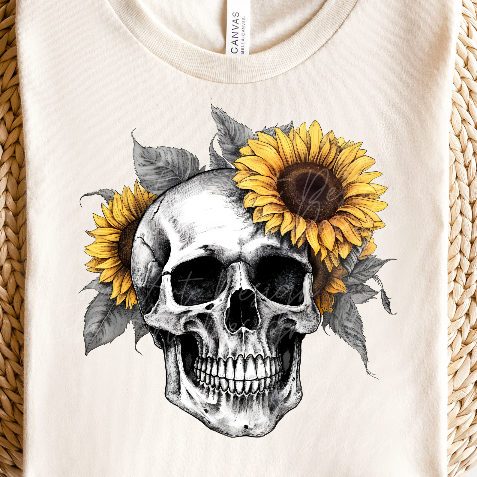 Sunflower Skull PNG Sublimation Design, Skull With Sunflowers PNG, Floral Skull Sublimation design download,Skull T-shirt design, Skull Png