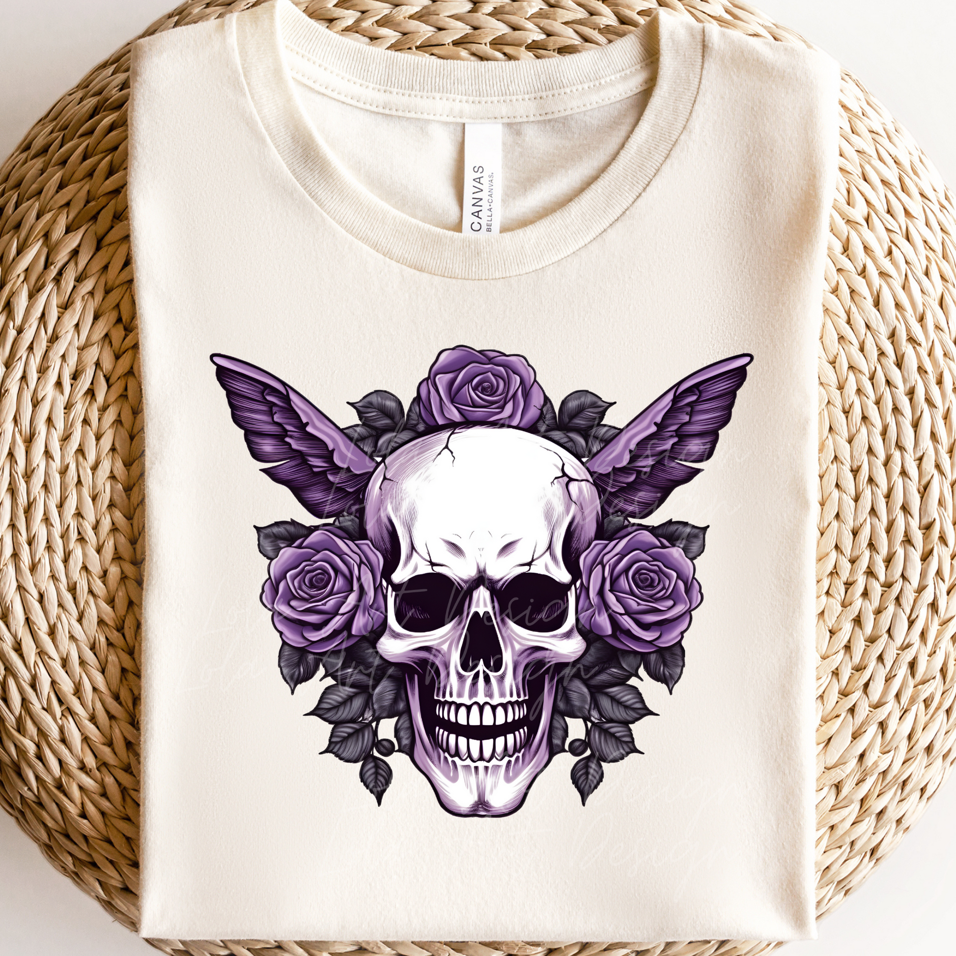 Purple Roses Skull PNG Sublimation Design, Skull With Roses PNG, Floral Skull Sublimation design download,Skull T-shirt design, Skull Png