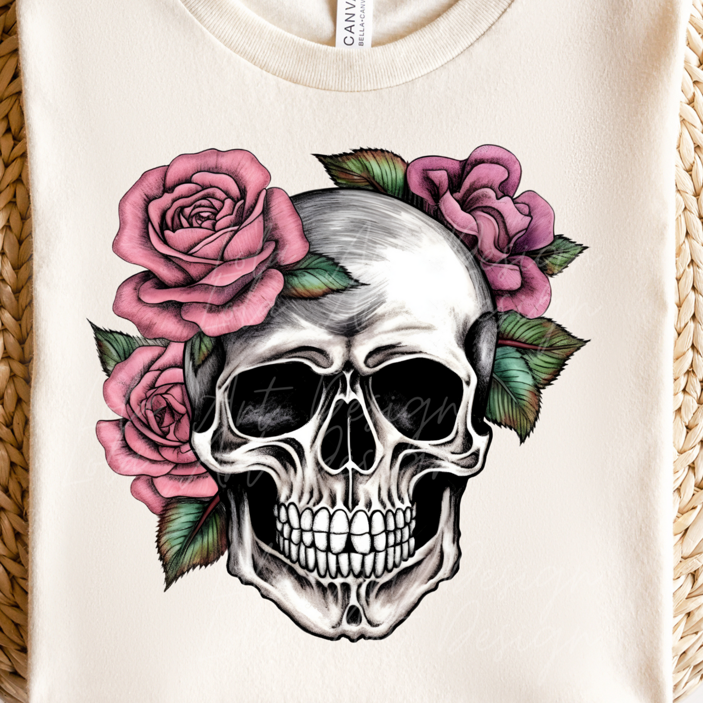 Pink Roses Skull PNG Sublimation Design, Skull With Roses PNG, Floral Skull Sublimation design download,Skull T-shirt design, Skull Png