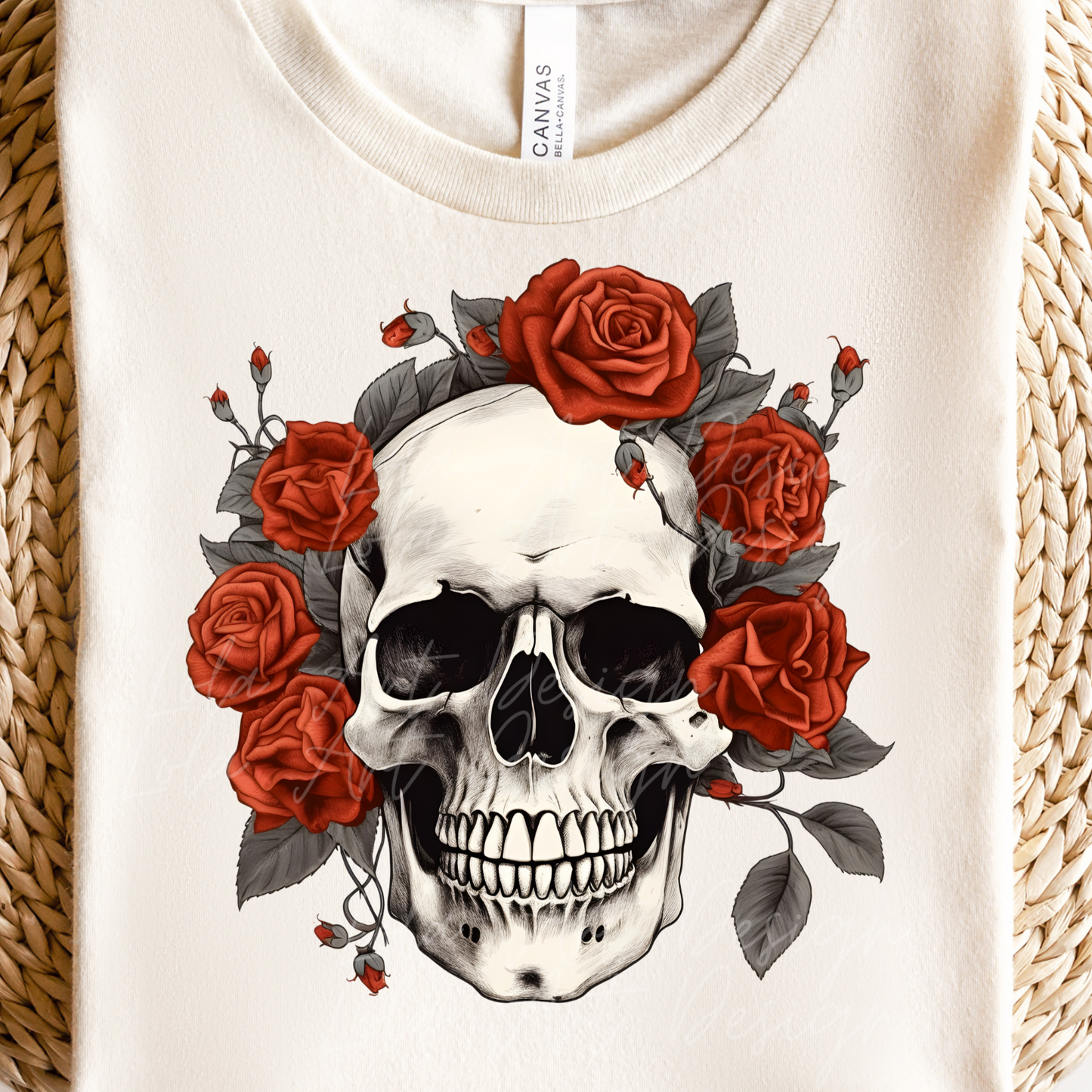 Red Roses Skull PNG Sublimation Design, Skull With Roses PNG, Floral Skull Sublimation design download,Skull T-shirt design, Skull Png