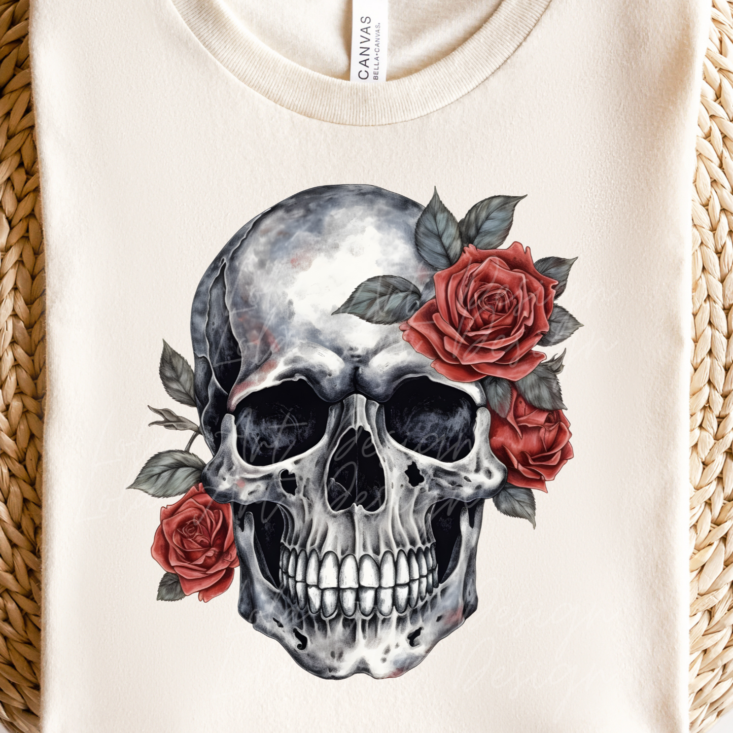 Red Roses Skull PNG Sublimation Design, Skull With Roses PNG, Floral Skull Sublimation design download,Skull T-shirt design, Skull Png