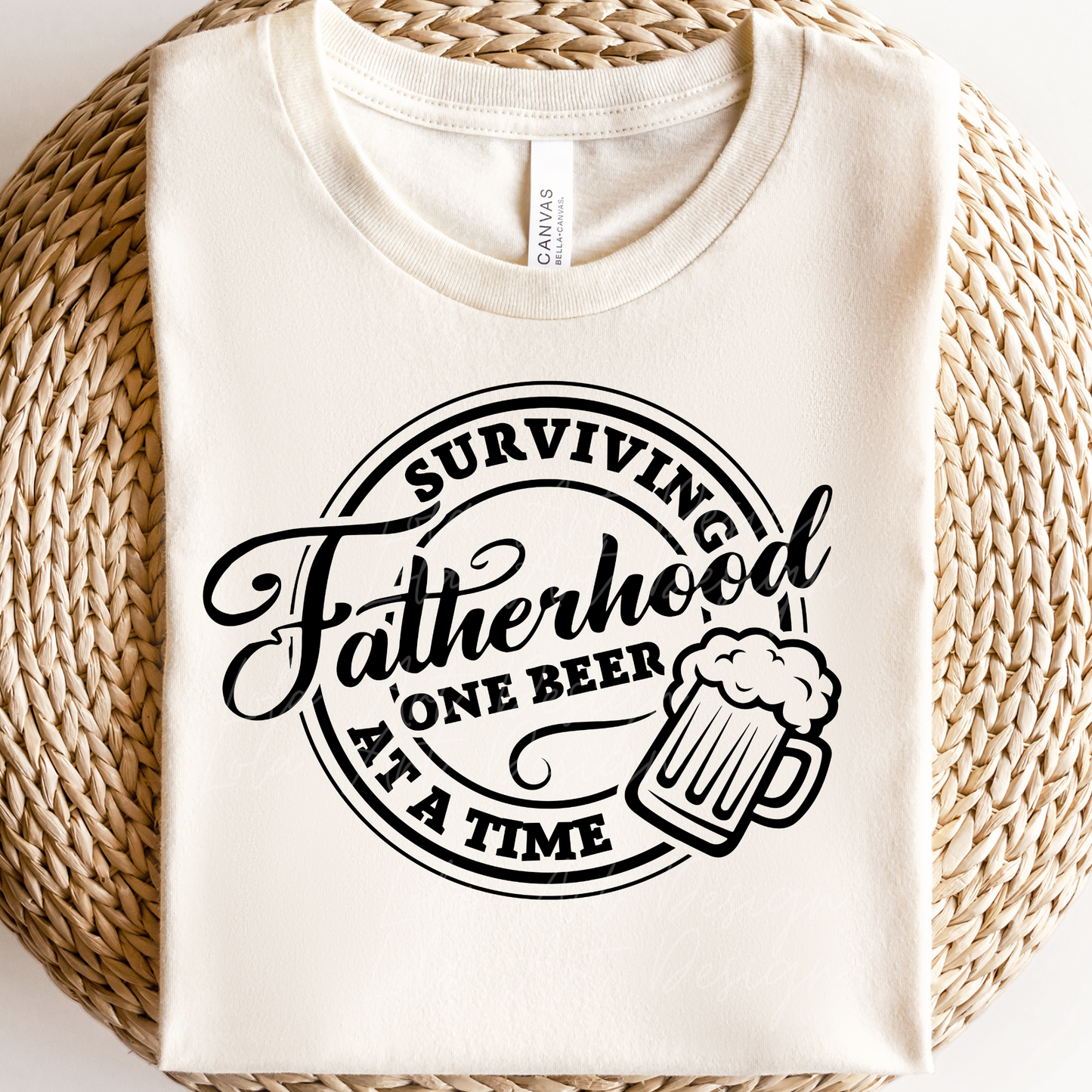 Funny Father's Day Svg and Png Sublimation Design Image, Surviving Fatherhood One Beer At A Time, Sarcastic Dad Svg & Png Files