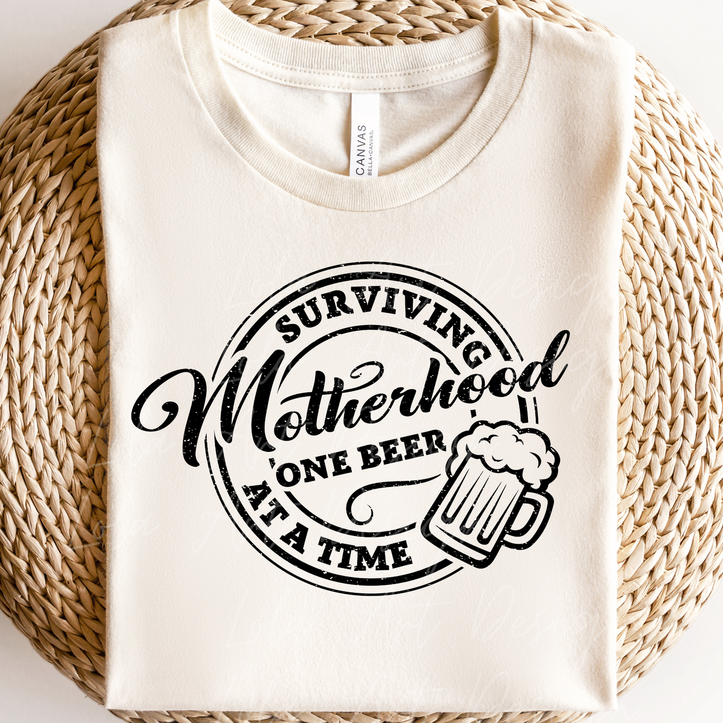 Funny Mother's Day Svg and Png Sublimation Design Image, Surviving Motherhood One Beer At A Time, Sarcastic Dad Svg & Png Files