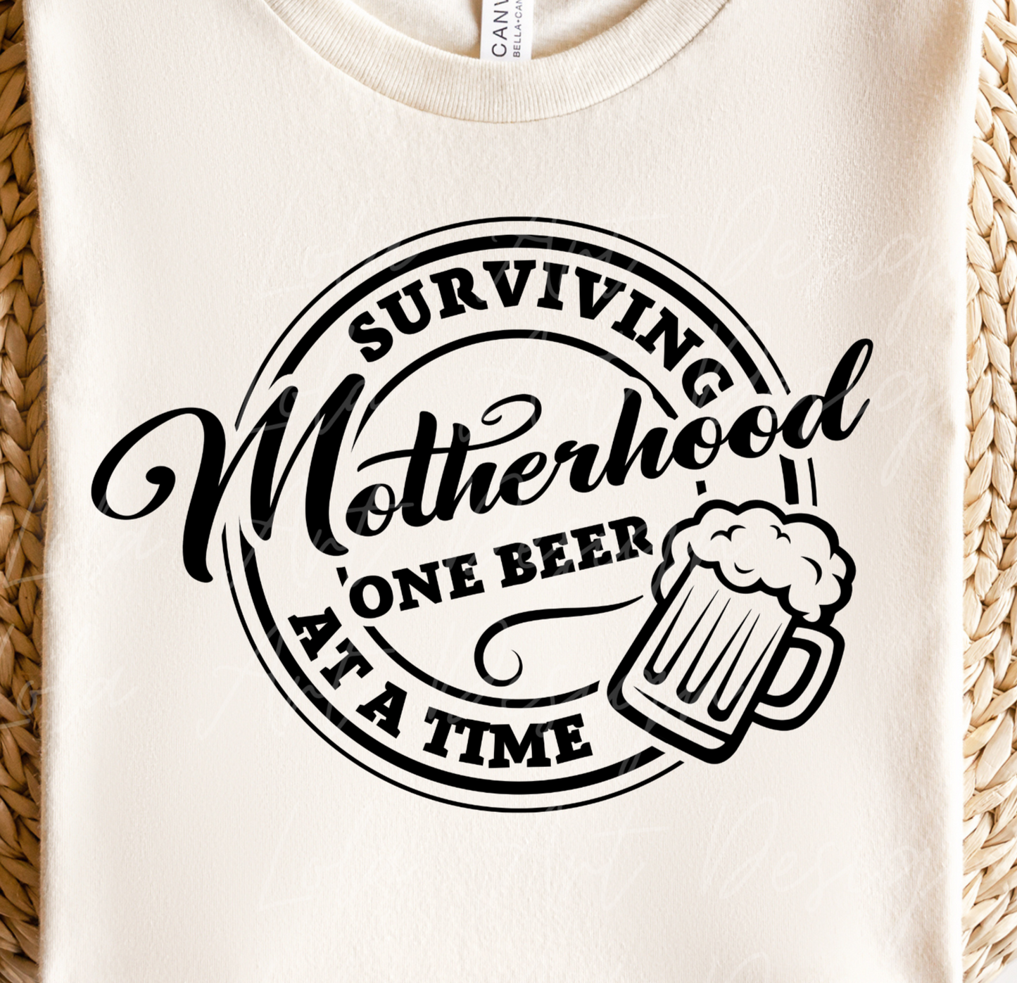 Funny Mother's Day Svg and Png Sublimation Design Image, Surviving Motherhood One Beer At A Time, Sarcastic Dad Svg & Png Files