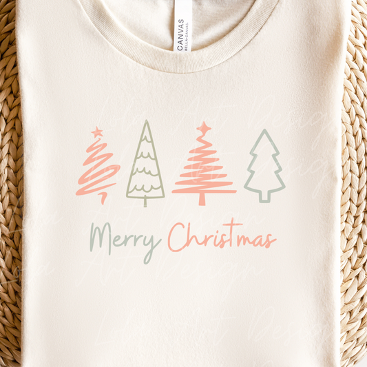 Christmas Trees Png And Svg For Cricut & Silhouette ,Merry Christmas PNG Sublimation Design, Pastel Pink Xmas Trees PNG Tshirt Design