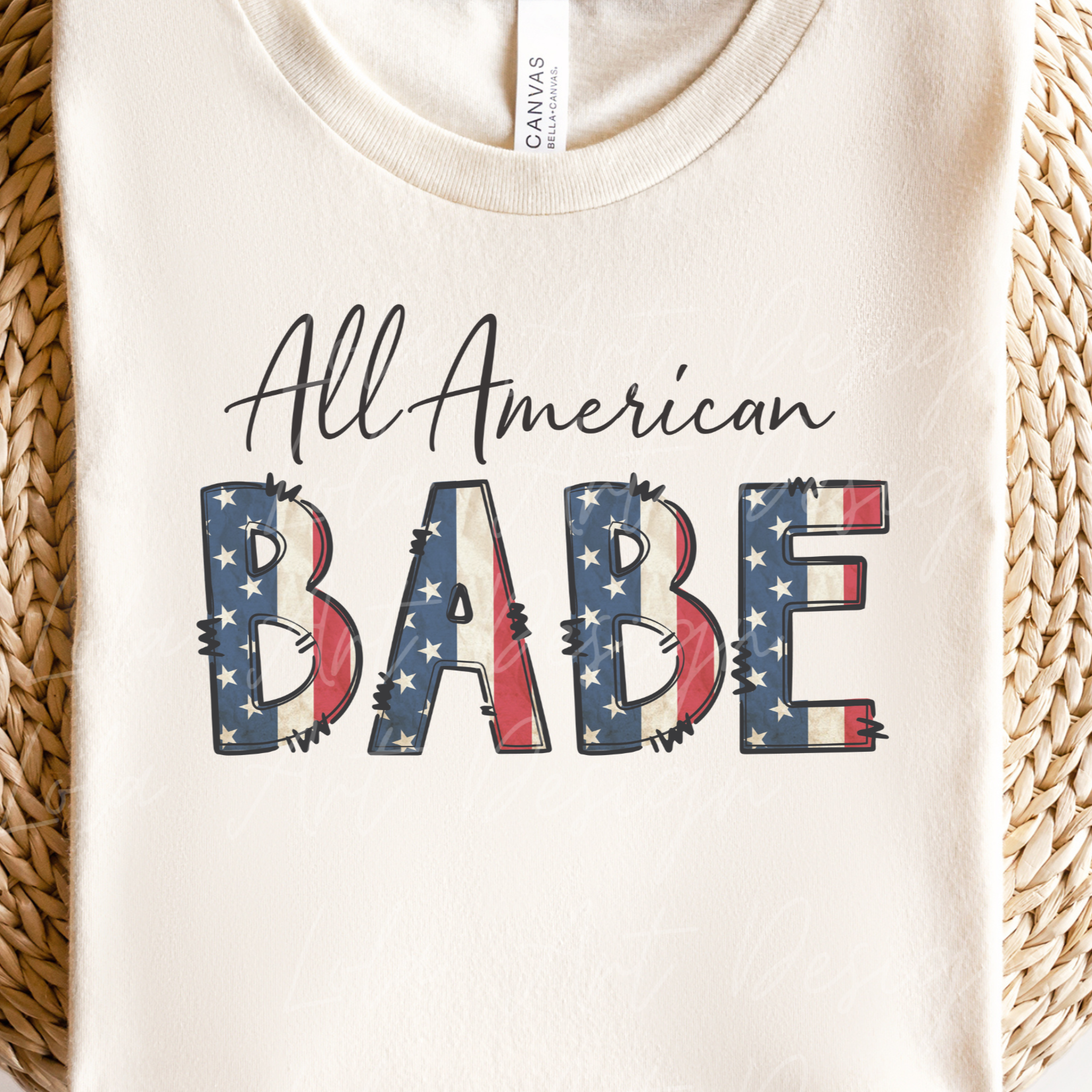 All American Babe PNG Sublimation Design, Retro Patriotic Woman TShirt Design