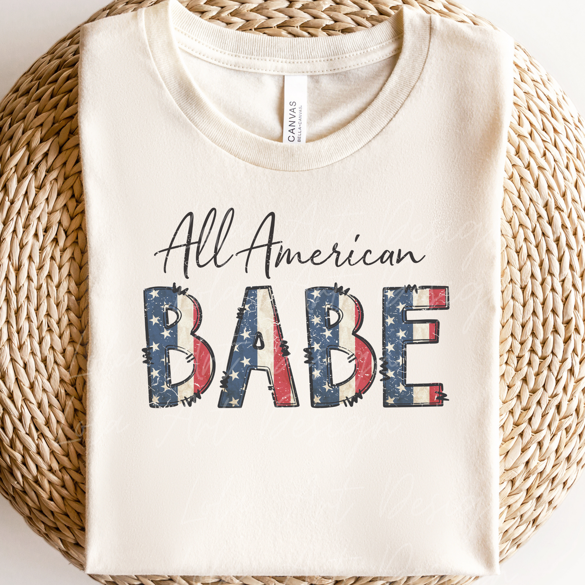 All American Babe PNG Sublimation Design, Retro Patriotic Woman TShirt Design