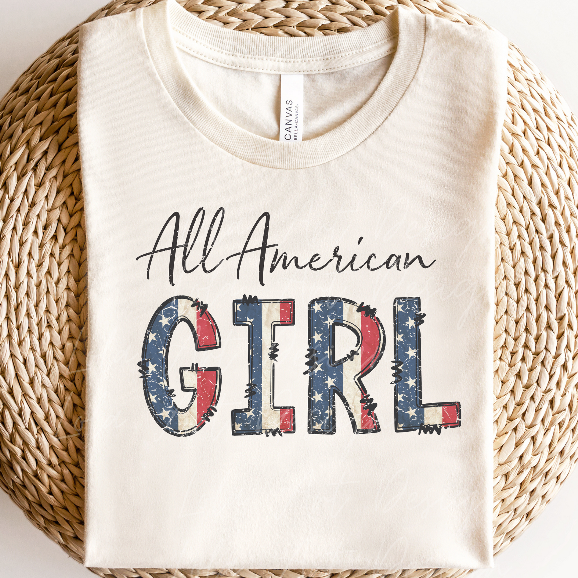 All American Girl PNG Sublimation Design, Retro Patriotic Girl TShirt Design Instant Download