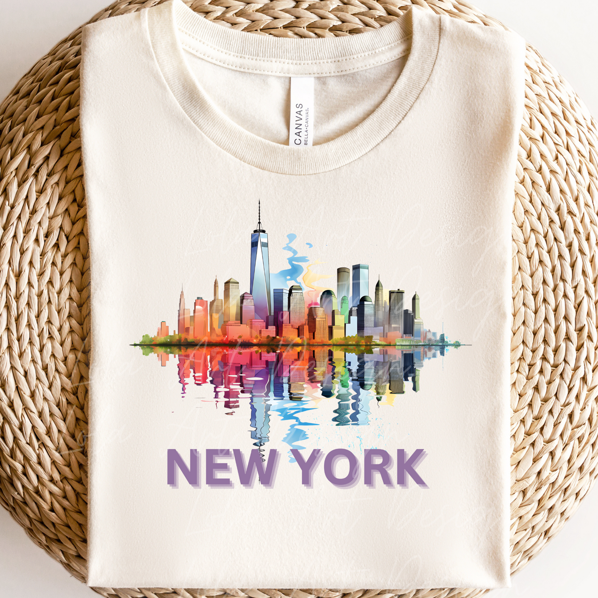 New York Skyline PNG Sublimation Design, Abstract Manhattan Colorful TShirt Design, NYC USA Png Design For T Shirts, Digital Download