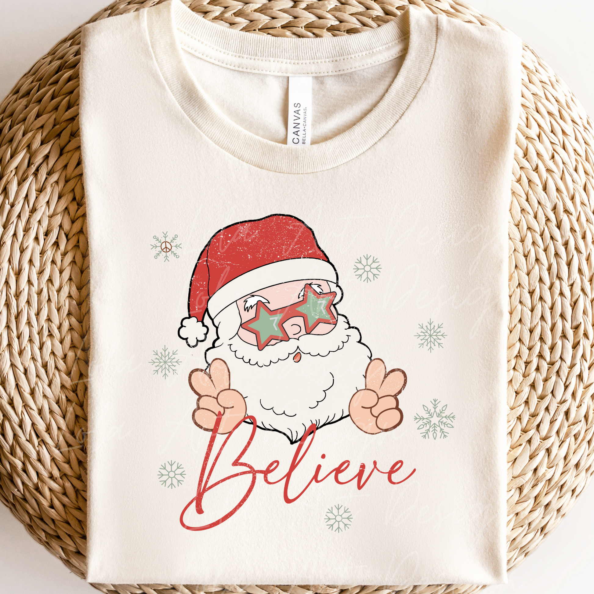 Retro Grunge Hippie Santa Believe Christmas Png Sublimation Design, Santa Claus Christmas Png, Digital Download