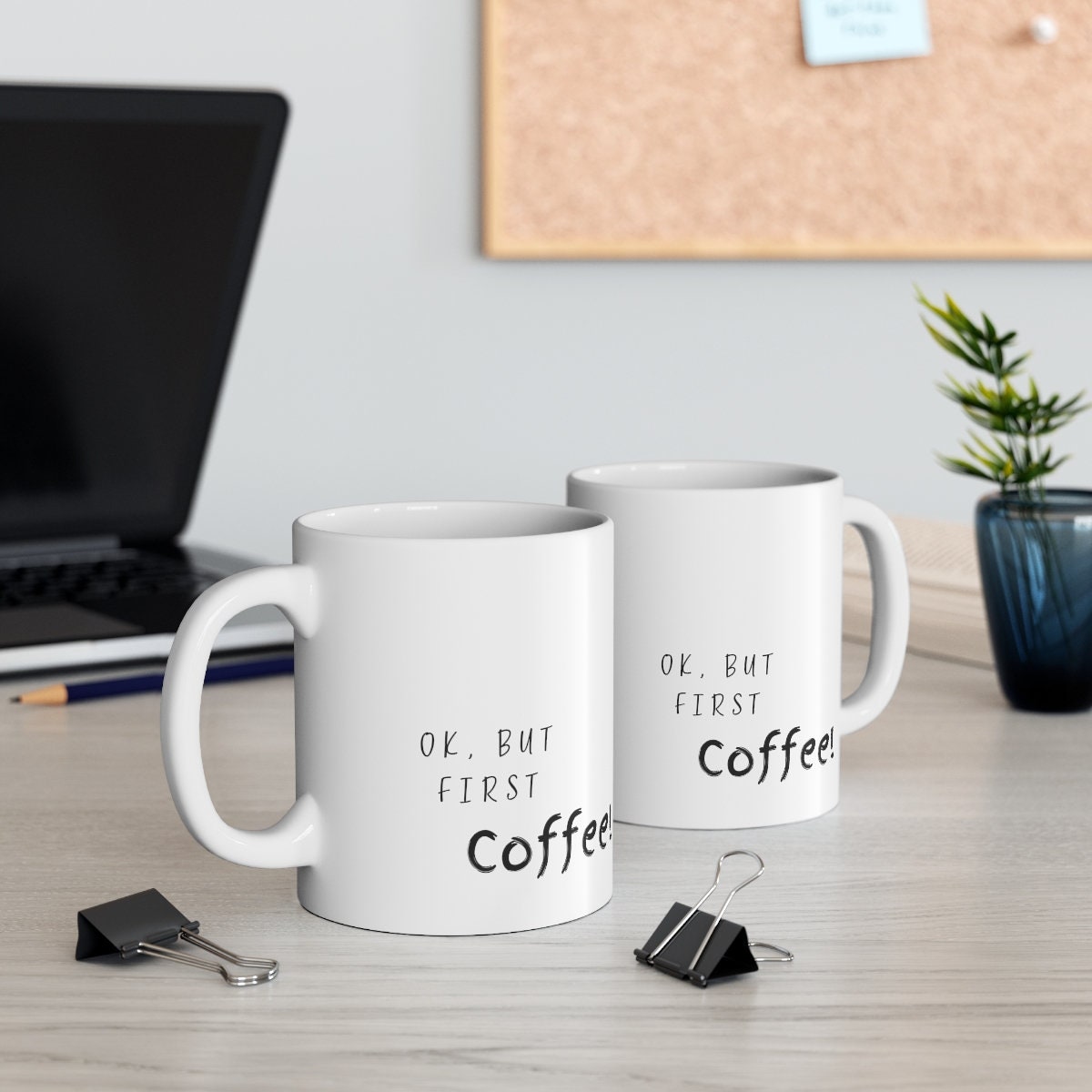 But First Coffee Minimalistic  Ceramic Mug, Coffee Lover Gift