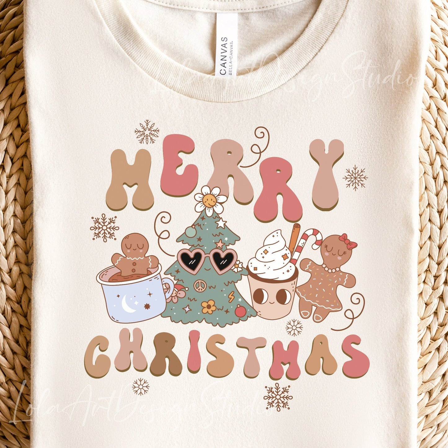 Retro Groovy Merry Christmas Png File For Sublimation