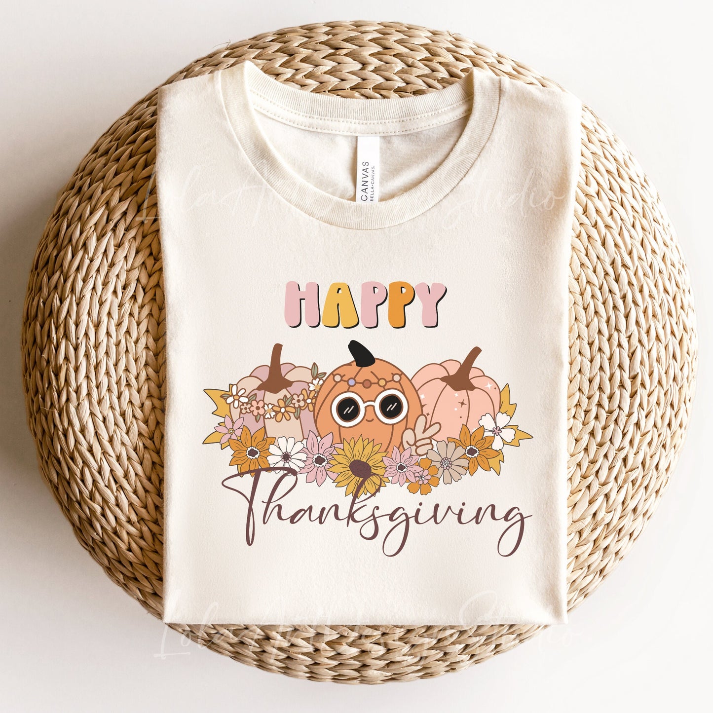 Happy Thanksgiving Pumpkin Png For Sublimation & Print, Fall Thanksgiving Png ,Retro Groovy Thanksgiving PNG Sublimation ,Digital Download