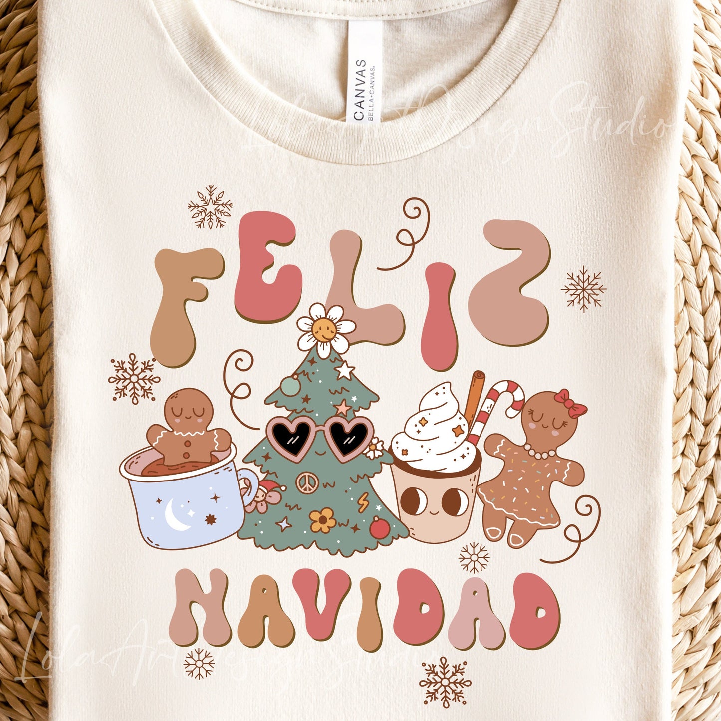 Feliz Navidad Png Sublimation, Retro Spanish Feliz Navidad Merry Christmas Png, Digital Download