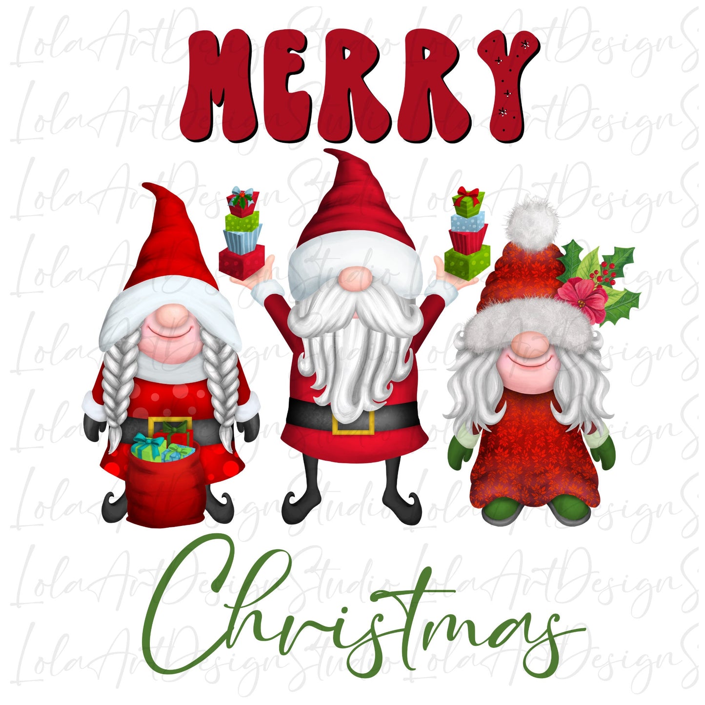 Merry Christmas Gnomes Png Sublimation Design, Cute Red Christmas Gnomes Png, Digital Download