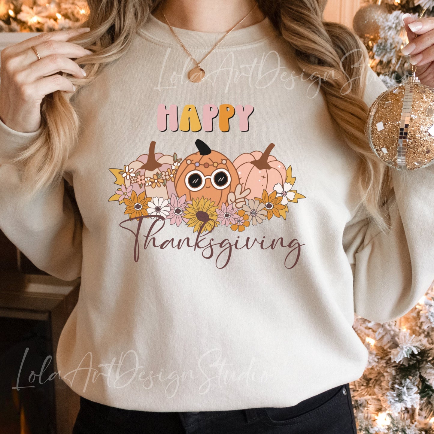 Happy Thanksgiving Pumpkin Png For Sublimation & Print, Fall Thanksgiving Png ,Retro Groovy Thanksgiving PNG Sublimation ,Digital Download