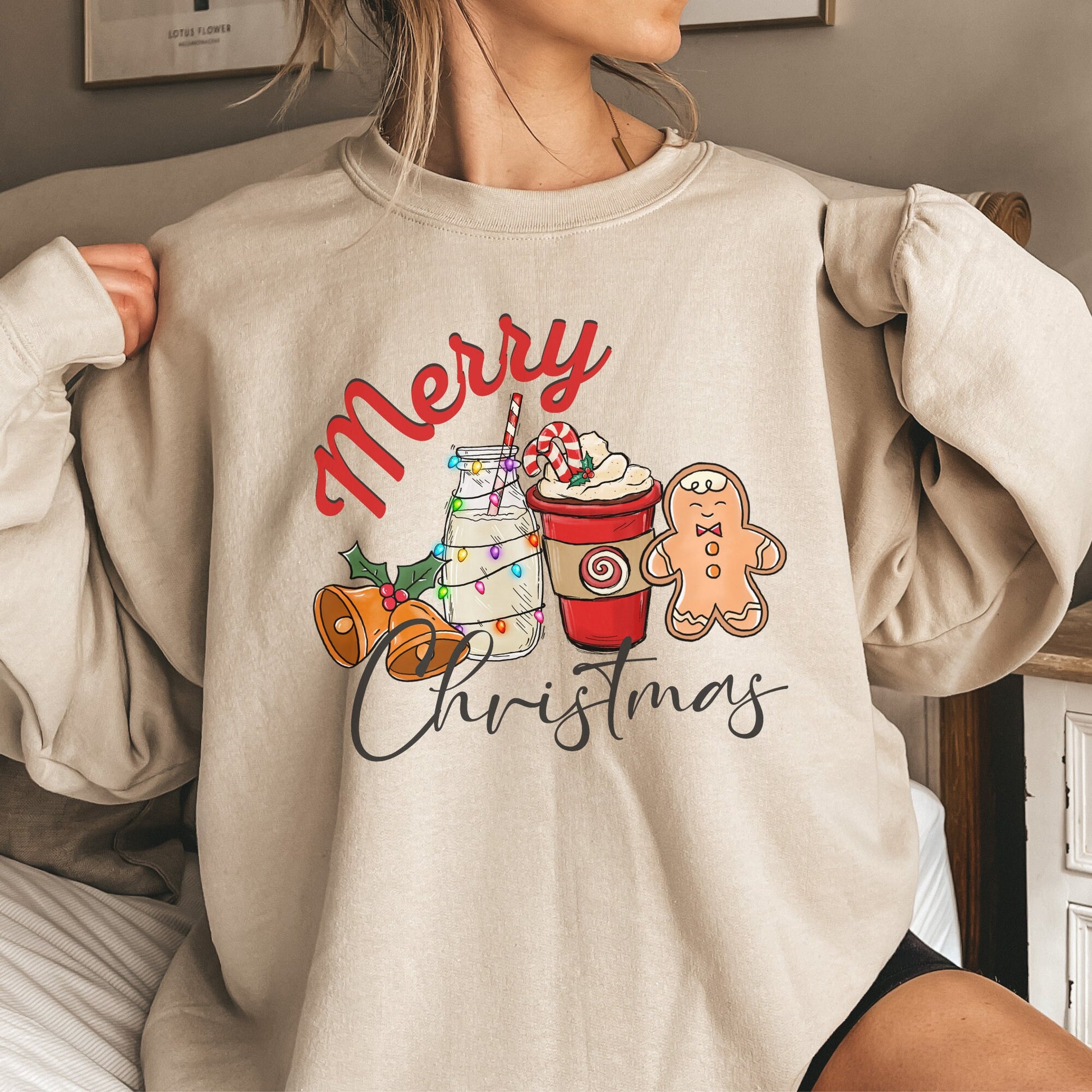 Gingerbread Merry Christmas Png Sublimation Design, Instant Download