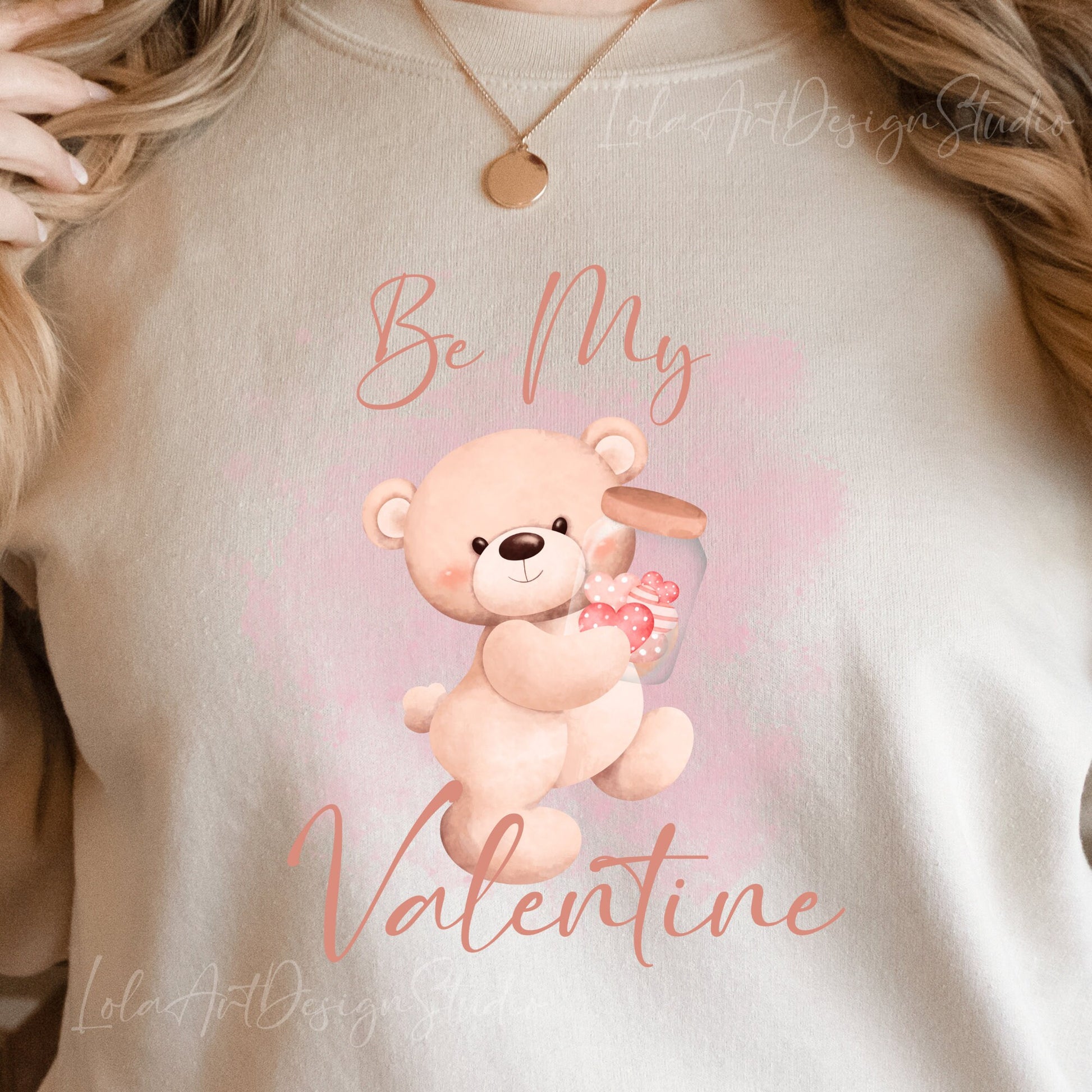 Be My Valentine PNG Sublimation, Valentine's Day Pink Teddy Bear Shirt Design