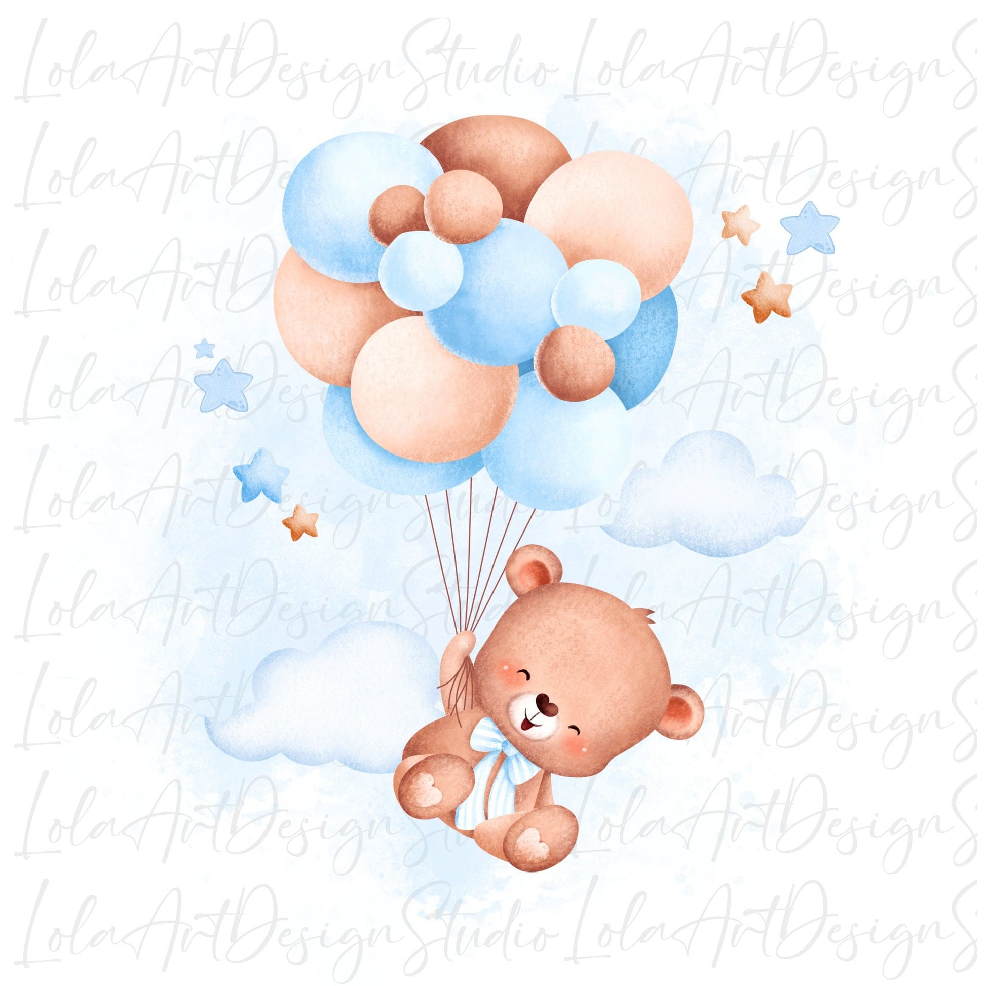 Teddy Bear Clipart, Cute Bear PNG, Baby Shower Girl, Digital Download