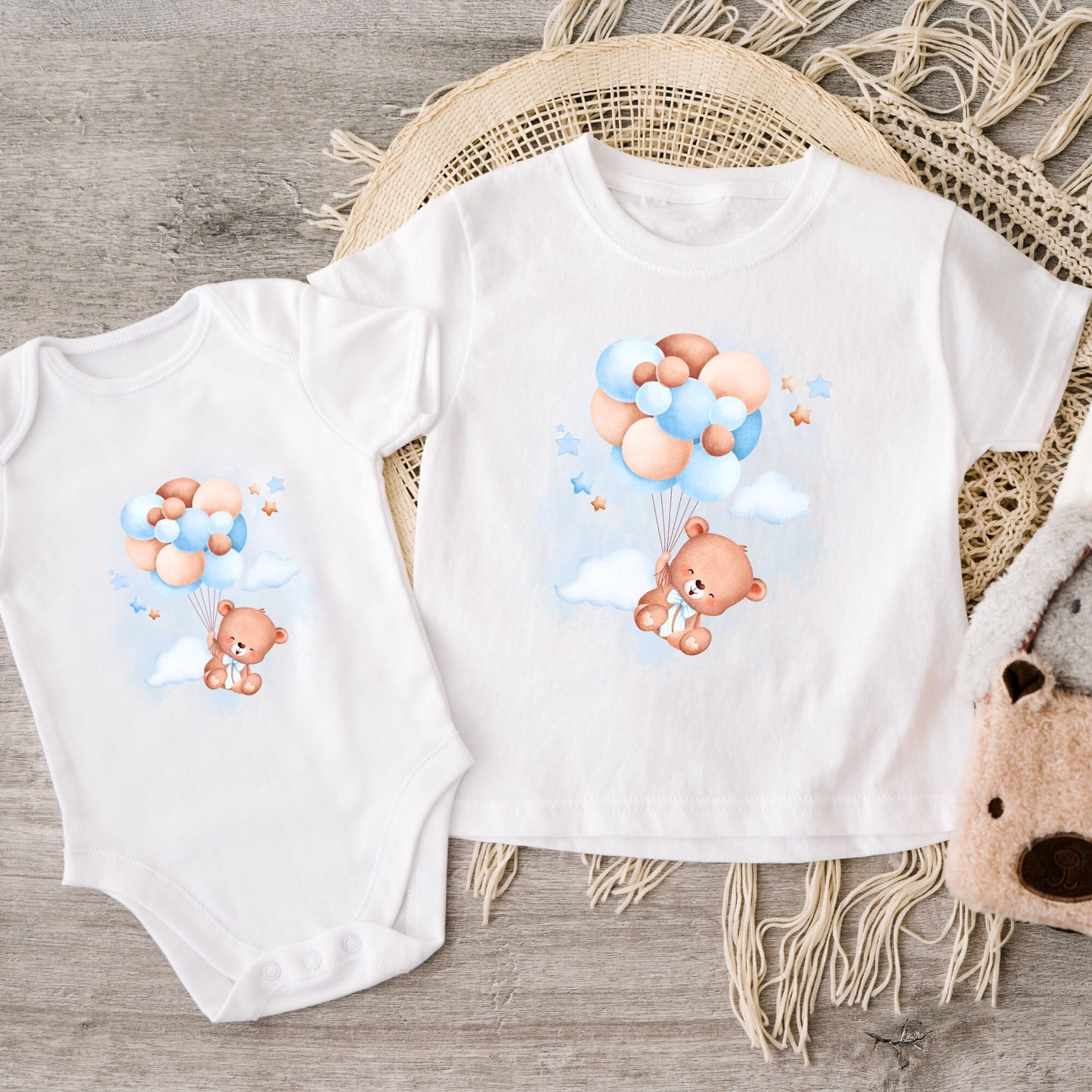 Teddy Bear PNG Sublimation, Blue Baby shower Boy /Girl Png sublimation design