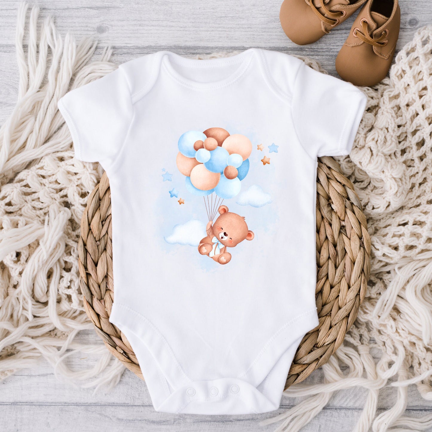 Teddy Bear PNG Sublimation, Blue Baby shower Boy /Girl Png sublimation design