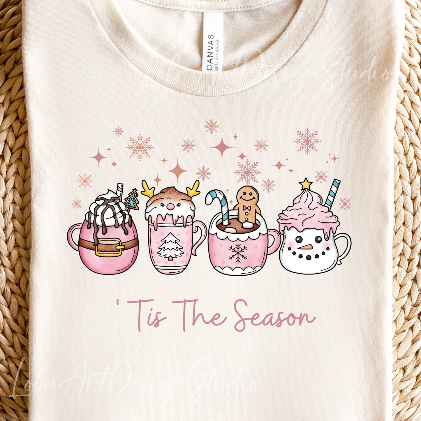 Tis The Season Png Sublimation Design, Pink Christmas Mugs Png, Pink Merry Christmas PNG, Xmas PNG Sublimation, Digital Download