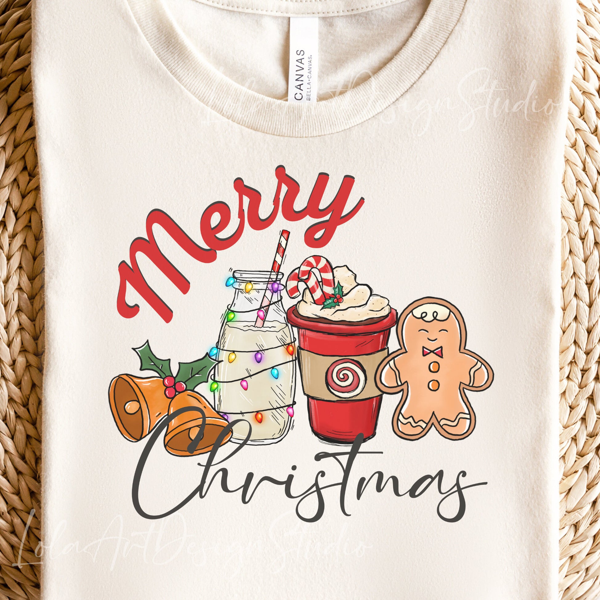 Gingerbread Merry Christmas Png Sublimation Design, Instant Download