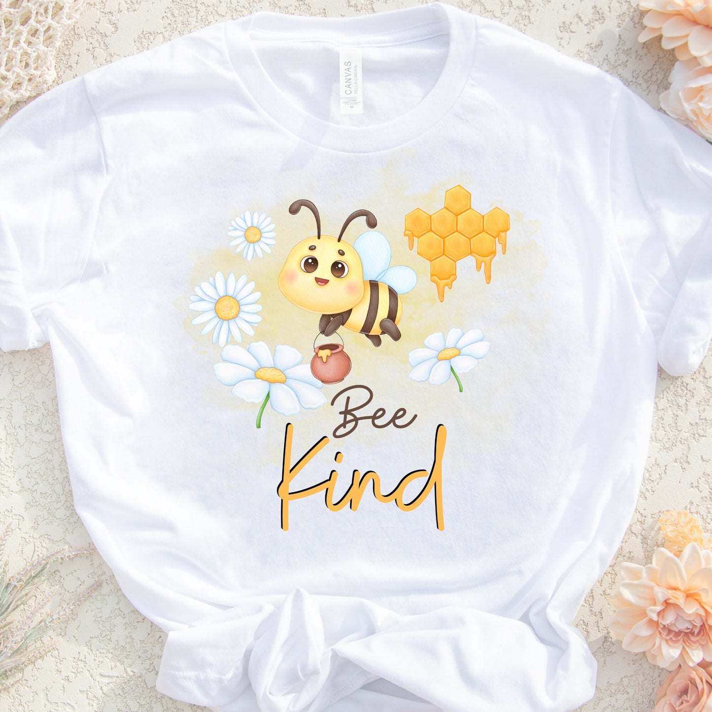 Bee Kind PNG Sublimation Design, Cute Honey Bee T Shirt Design