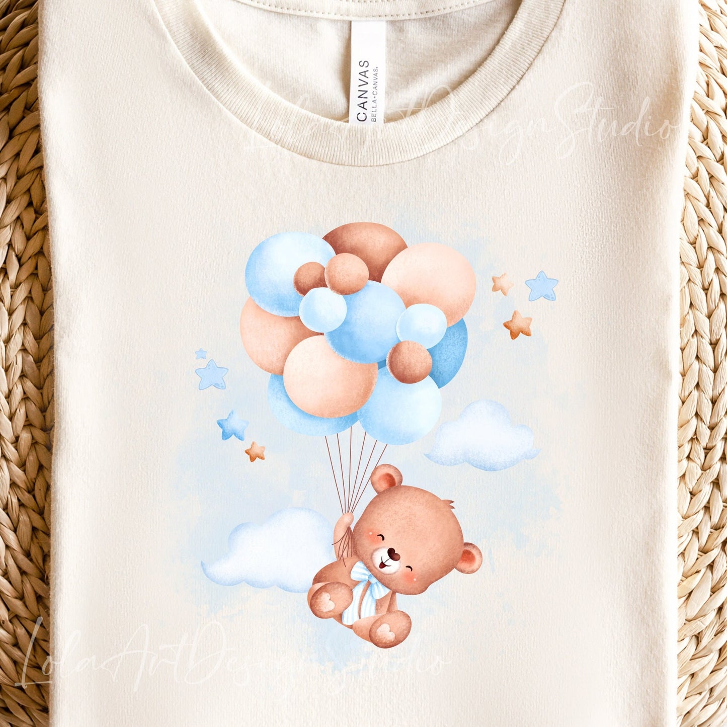 Teddy Bear PNG Sublimation, Blue Baby shower Boy /Girl Png sublimation design