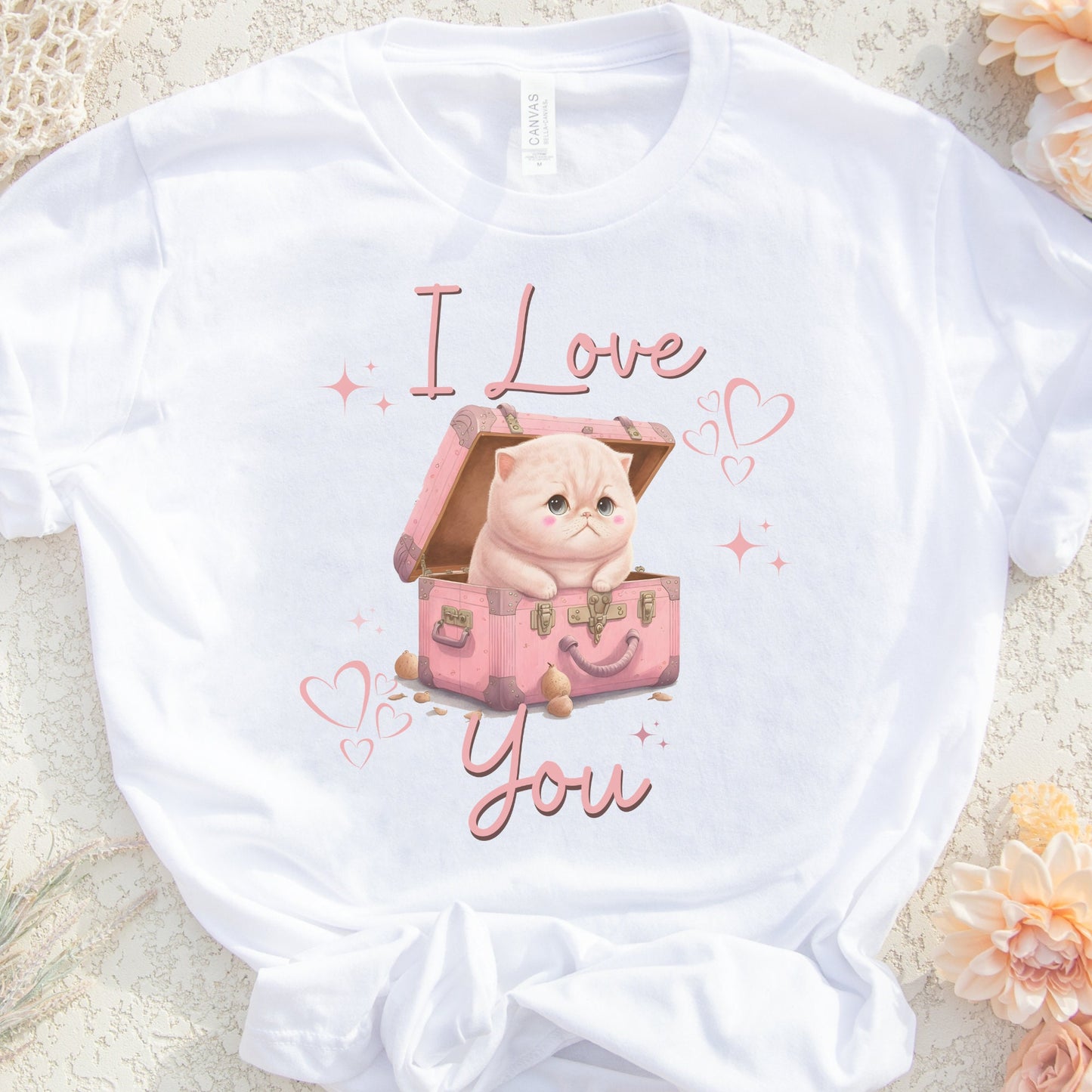 I Love You Kitten Valentines PNG Sublimation, Valentine's Day Cute Cat Pink Shirt Design, Pink Cat Png, Kitten Love PNG, Instant Download