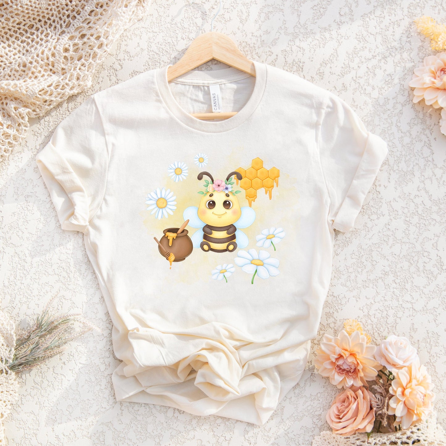 Bee PNG Sublimation Design, Cute Honey Bee T Shirt Design, Digital Download