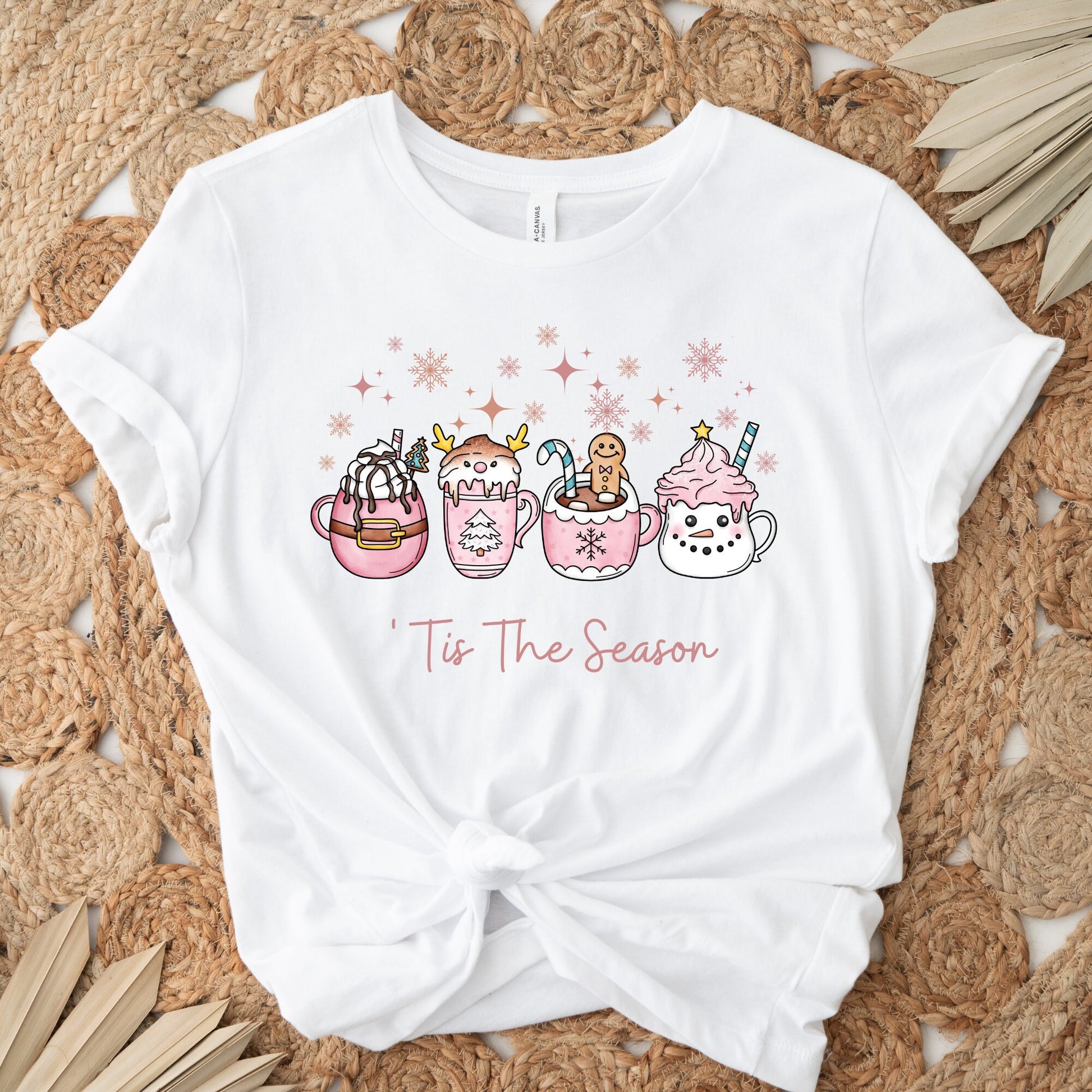 Tis The Season Png Sublimation Design, Pink Christmas Mugs Png, Pink Merry Christmas PNG, Xmas PNG Sublimation, Digital Download