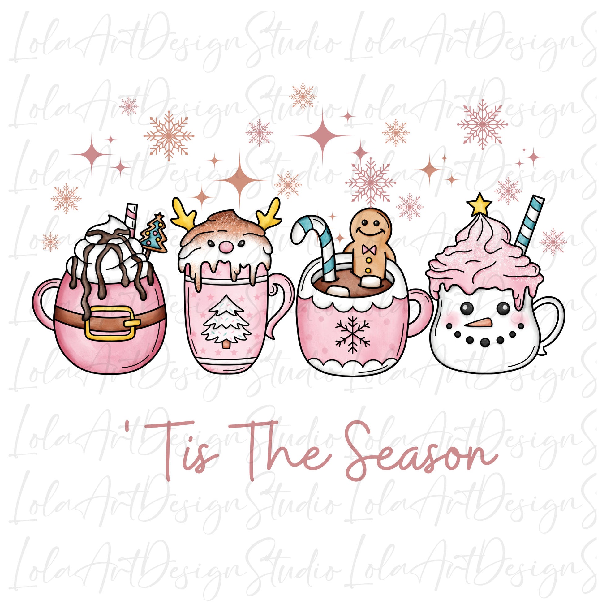 Tis The Season Png Sublimation Design, Pink Christmas Mugs Png, Pink Merry Christmas PNG, Xmas PNG Sublimation, Digital Download