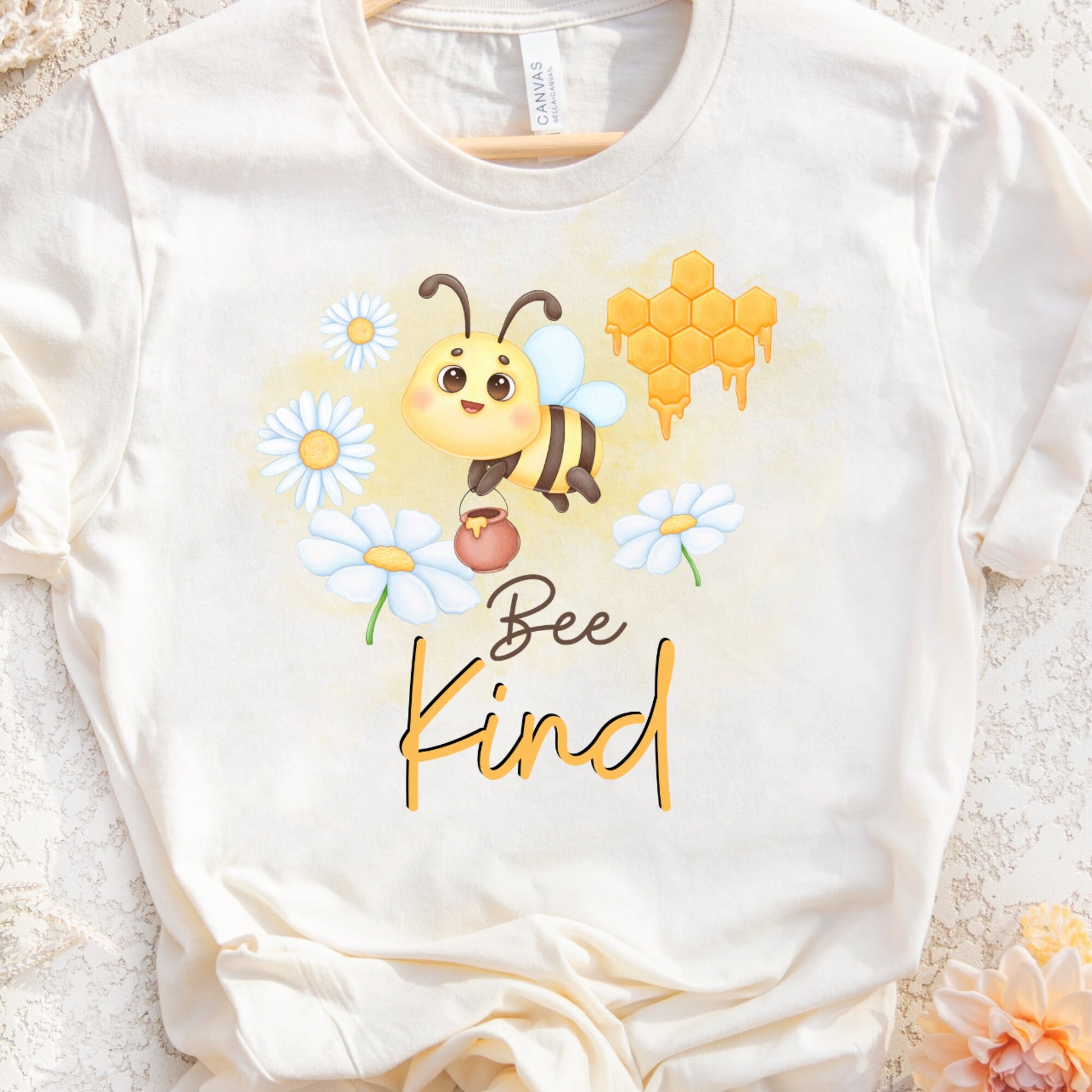 Bee Kind PNG Sublimation Design, Cute Honey Bee T Shirt Design