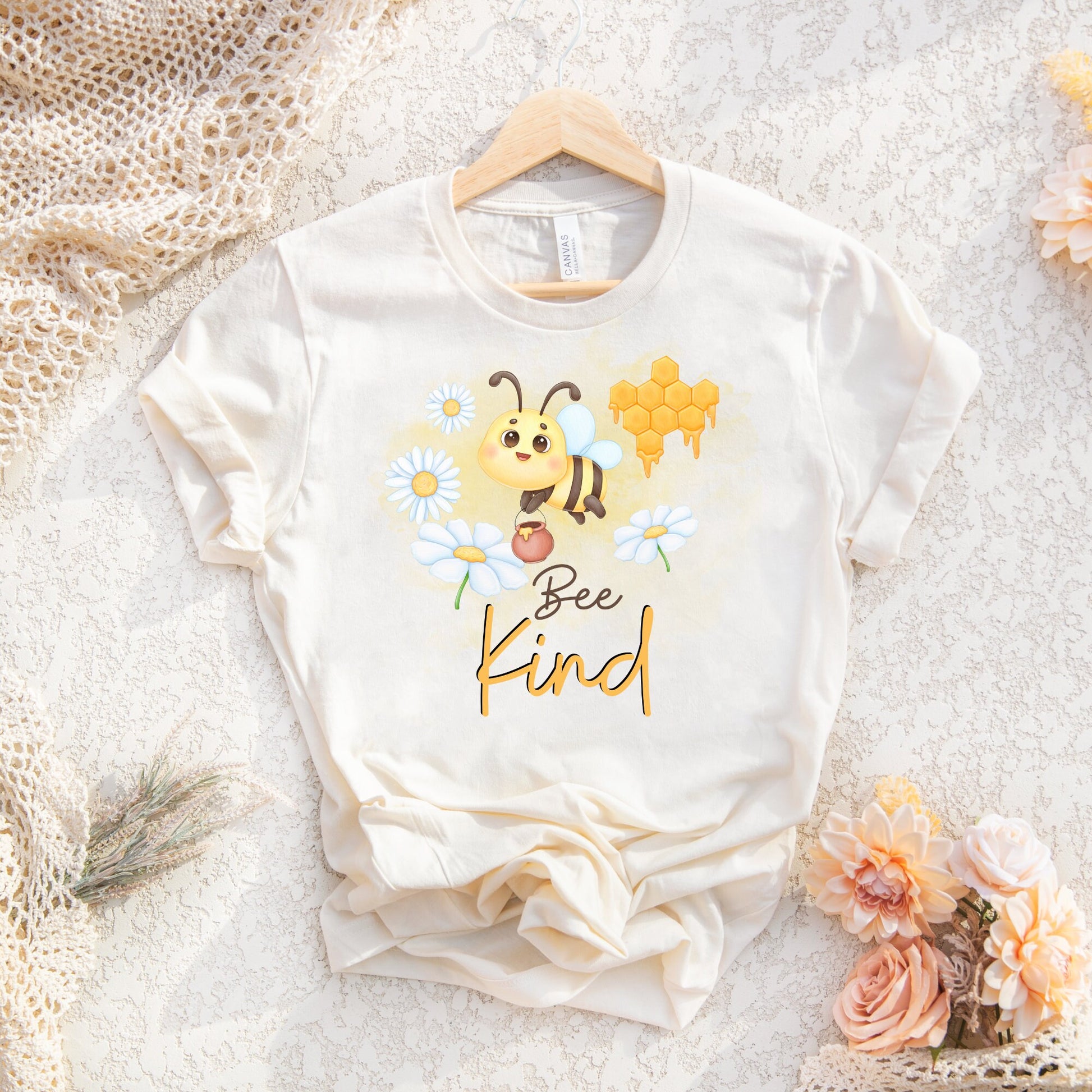 Bee Kind PNG Sublimation Design, Cute Honey Bee T Shirt Design