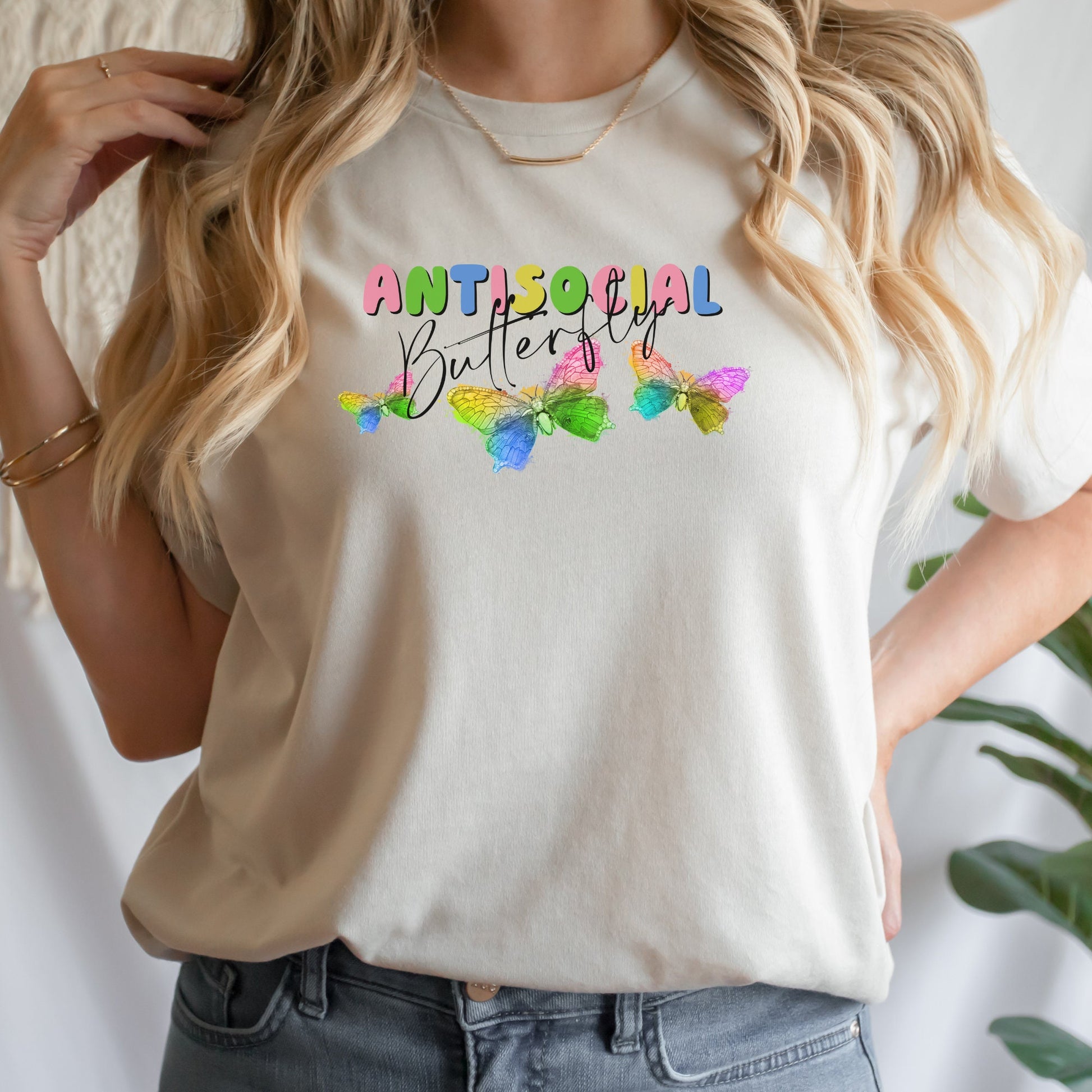 Antisocial Butterfly Png Sublimation Design, Rainbow Butterfly PNG, Sarcastic PNG, Funny PNG, Funny Designs Sublimation File, Tshirt Design