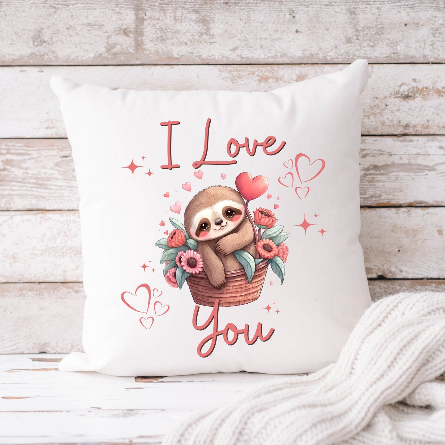 I Love You Sloth Valentines PNG Sublimation, Valentine's Day Sloth Pink Shirt Design, Pink Sloth Png, I Love U Png, Instant Download