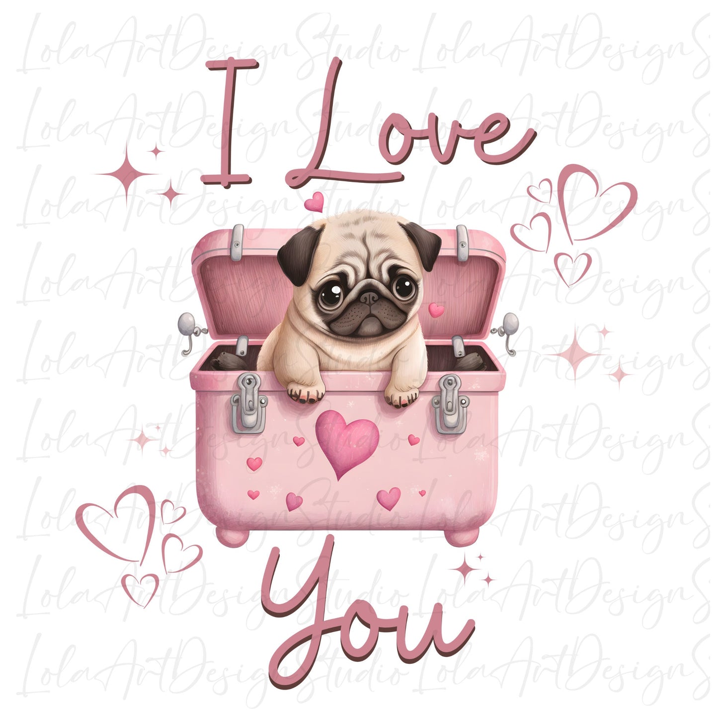 I Love You Pug Valentines PNG Sublimation, Valentine's Day Dog Pug Pink Shirt Design, Pink Pug Png, Puppy Love PNG,Instant Download