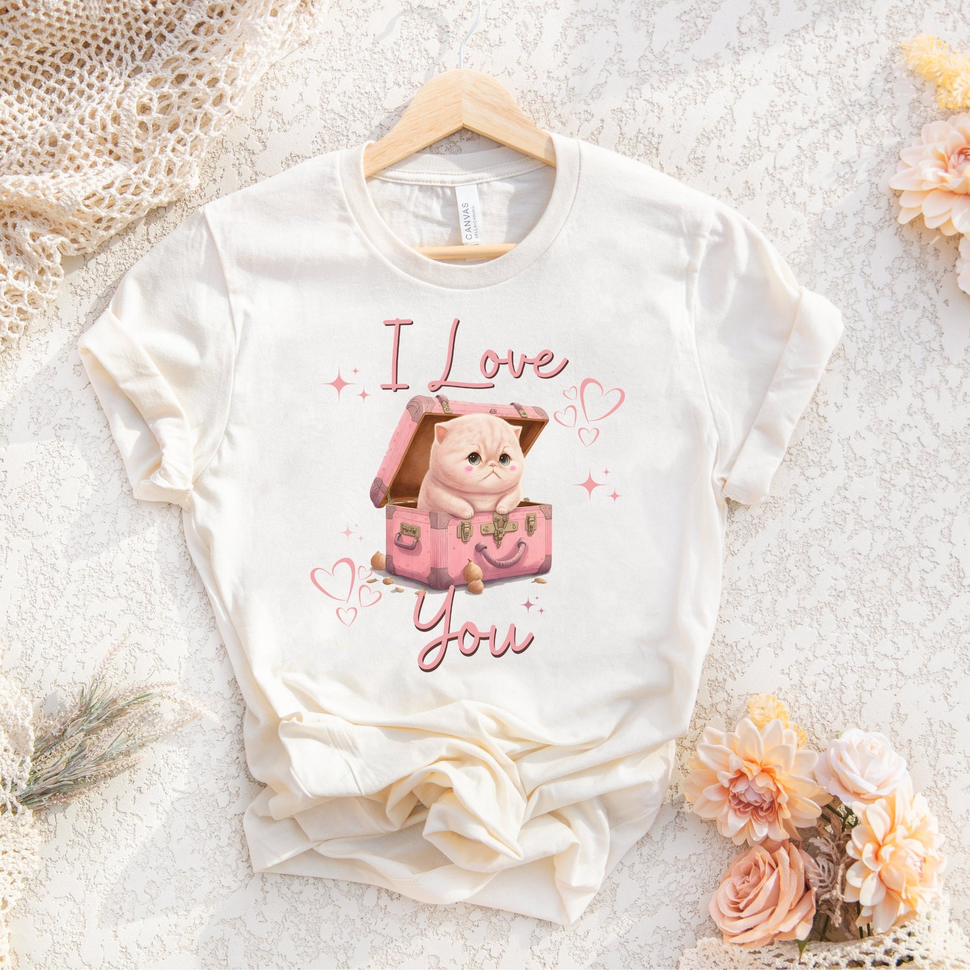 I Love You Kitten Valentines PNG Sublimation, Valentine's Day Cute Cat Pink Shirt Design, Pink Cat Png, Kitten Love PNG, Instant Download