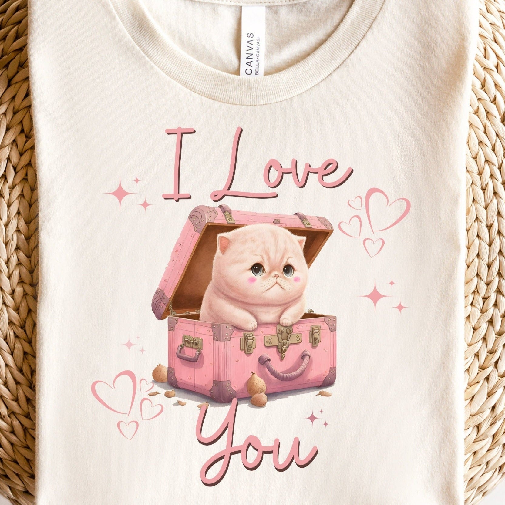 I Love You Kitten Valentines PNG Sublimation, Valentine's Day Cute Cat Pink Shirt Design, Pink Cat Png, Kitten Love PNG, Instant Download