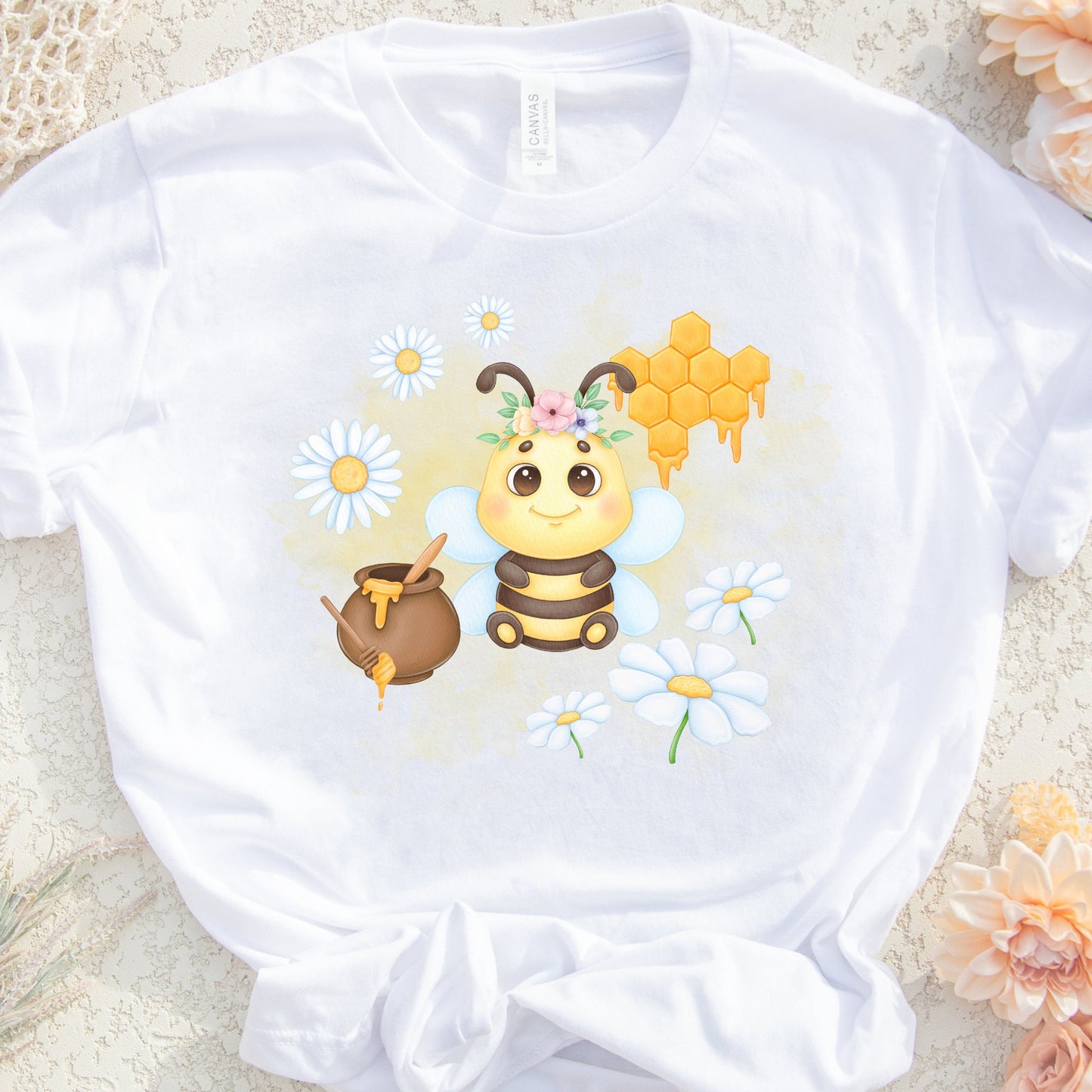 Bee PNG Sublimation Design, Cute Honey Bee T Shirt Design, Digital Download