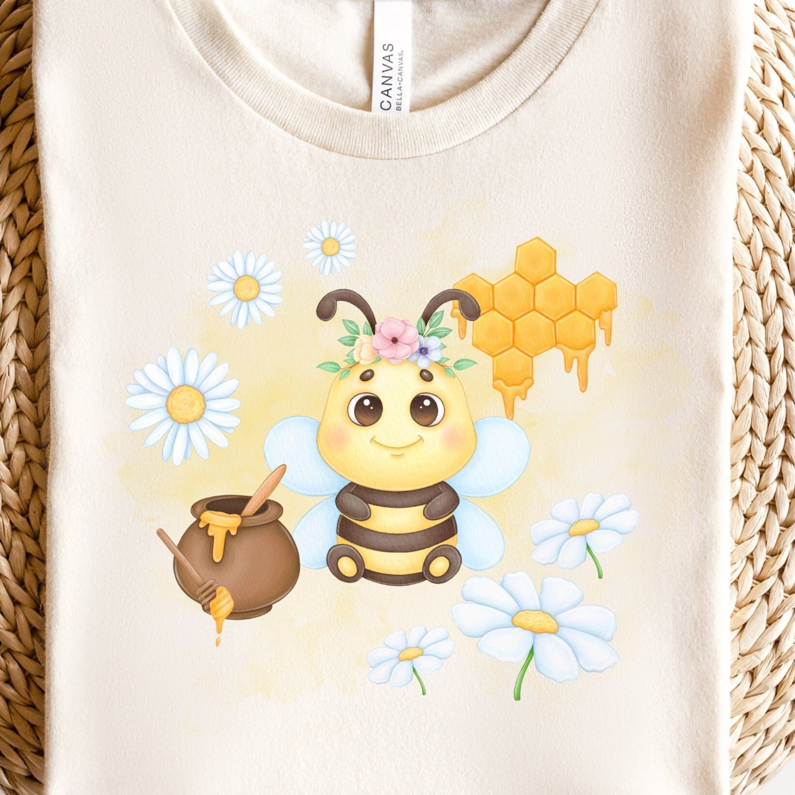 Bee PNG Sublimation Design, Cute Honey Bee T Shirt Design, Digital Download