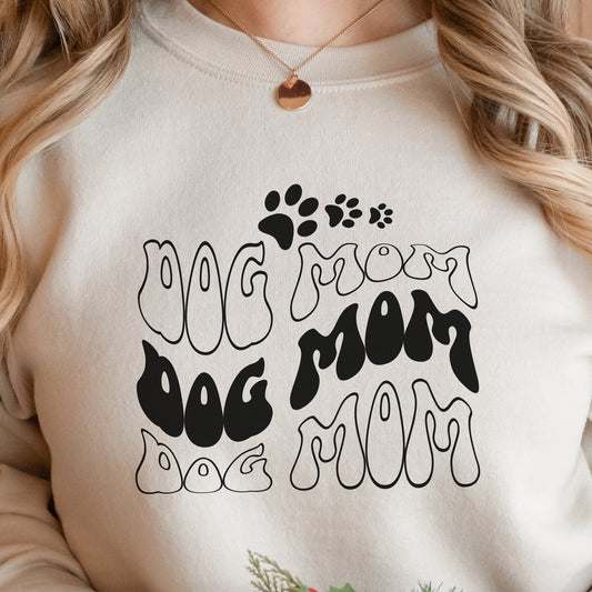 Dog Mom Png and Svg Files For Cricut, Dog Mom With Paw Sublimation Design