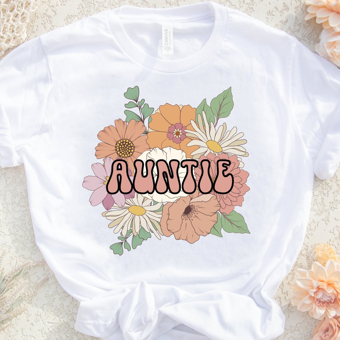 Floral Auntie PNG For Sublimation Design, Boho Aunt Shirt Design Png, Auntie Gift ,Retro Auntie sublimation, Auntie Floral png, Aunt png, Aunt Sublimation