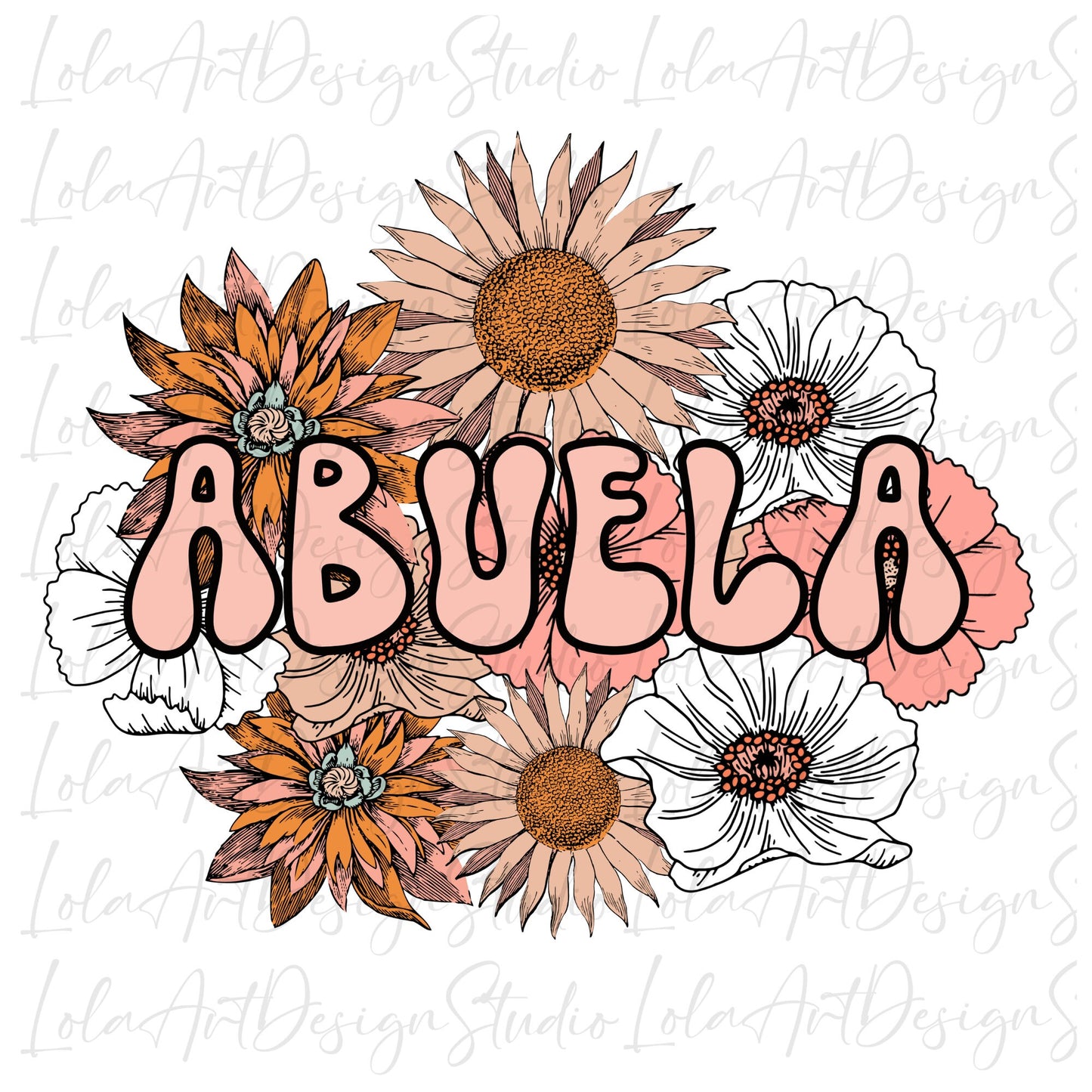 Floral Abuela Png File For Sublimation