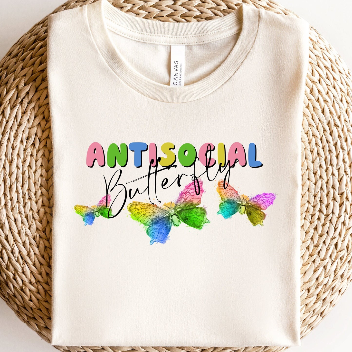 Antisocial Butterfly Png Sublimation Design, Rainbow Butterfly PNG, Sarcastic PNG, Funny PNG, Funny Designs Sublimation File, Tshirt Design